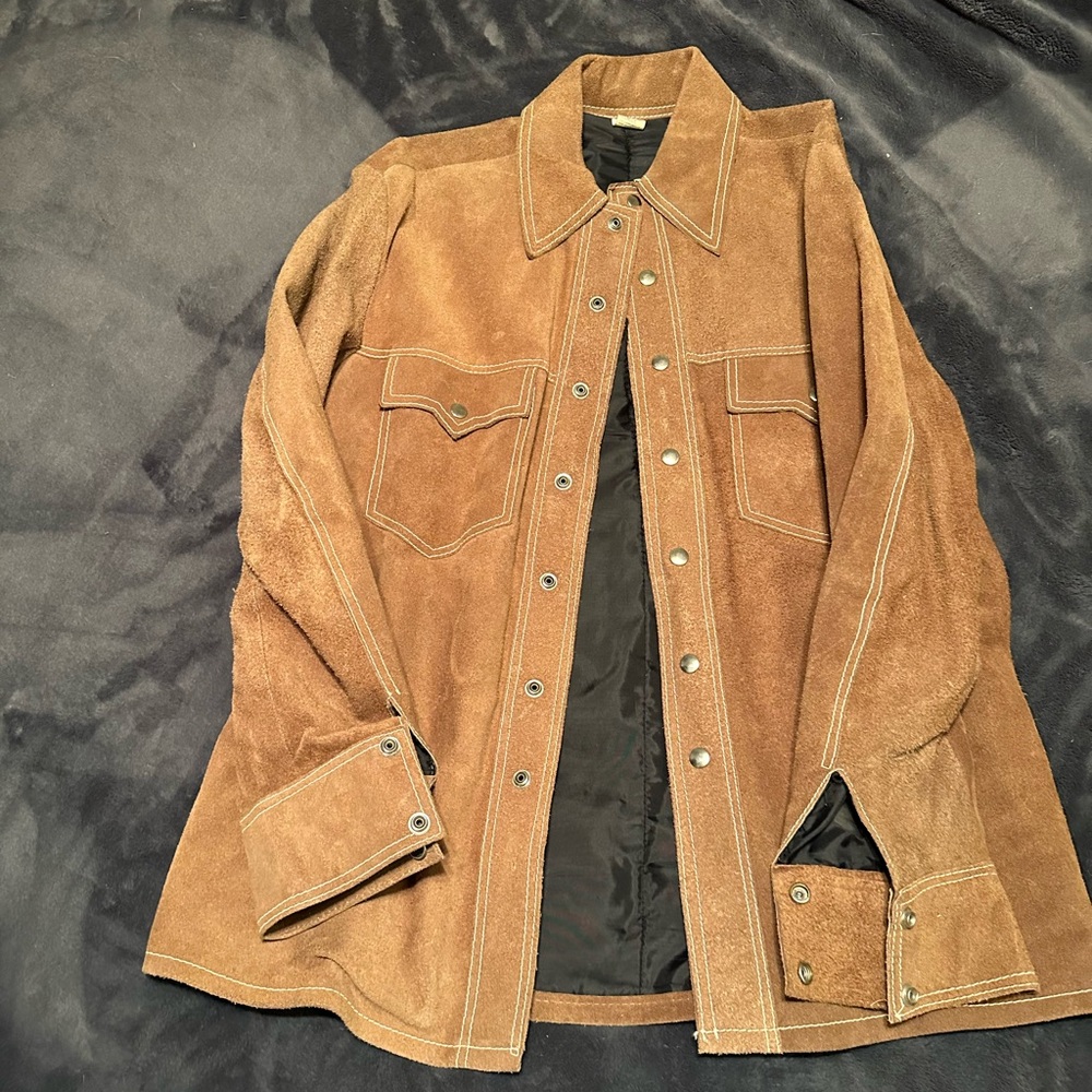 Men's leather Button-Front Jacket